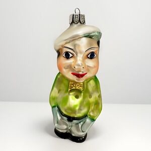 Christopher Radko Glass Ornament Man Blue Booty Pants Green Shirt Hat Christmas